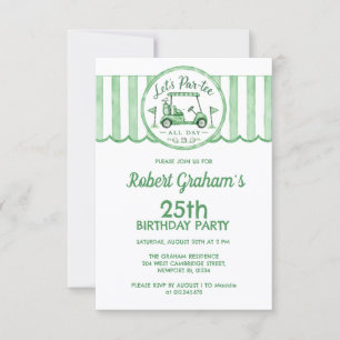 Affordable 25th Birthday Party Golf Theme Invitation