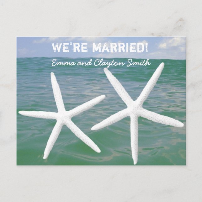 Affordable Beach Themed Post-Wedding Celebration Invitation Postcard (Front)