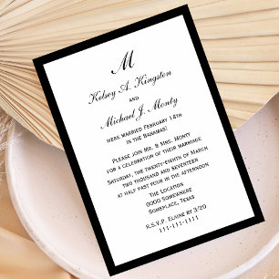 Affordable Budget Post Wedding Reception White Invitation