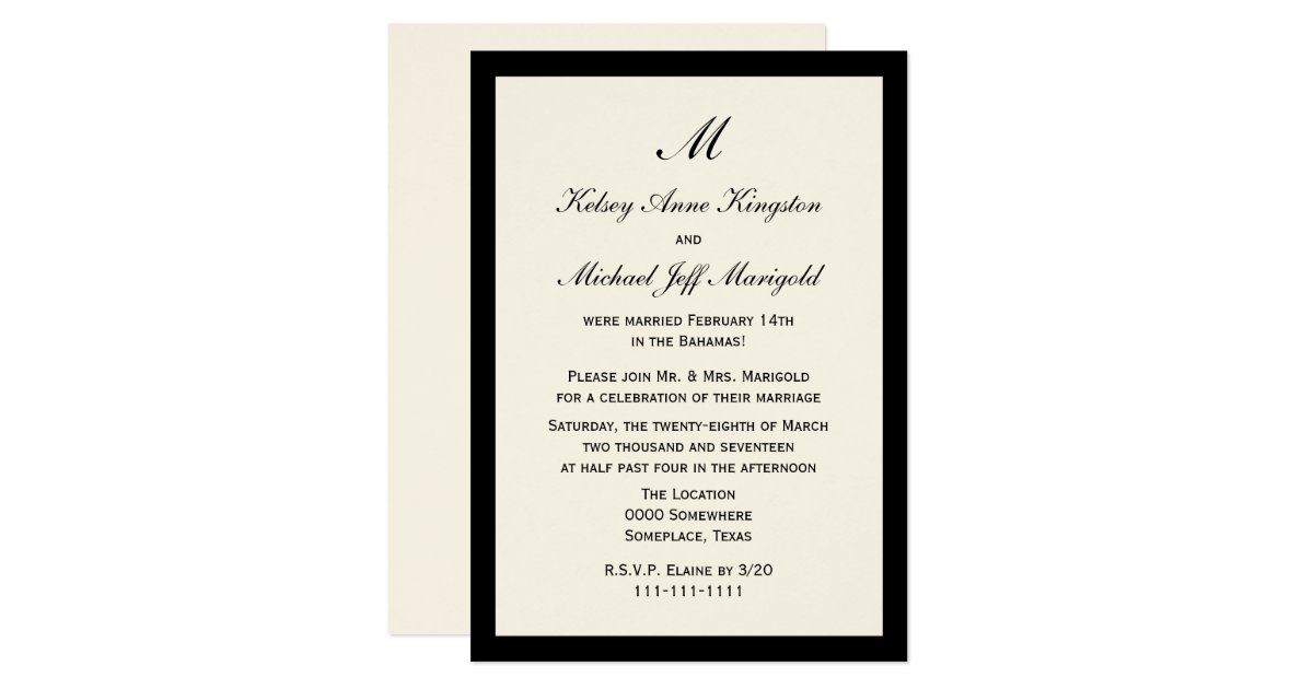 Affordable Cheap Post Wedding Reception Cream Card Zazzle