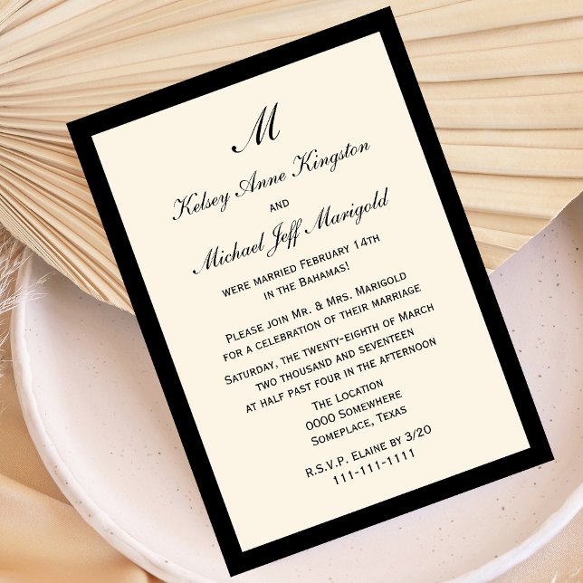 Affordable Cheap Post Wedding Reception Cream Invitation (Creator Uploaded)
