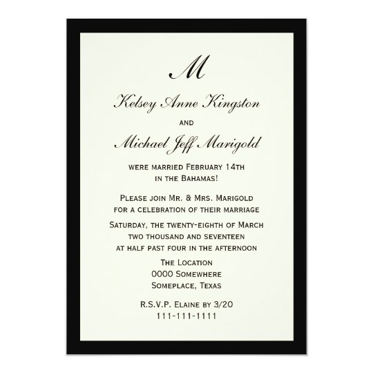 Affordable Cheap Post Wedding Reception Cream Invitation Zazzle Com