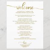 Wedding Welcome and Itinerary Card #LCG Faux Gold Foil - Berry