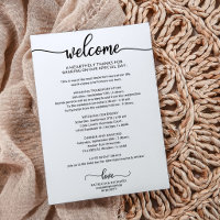 Affordable Chic Calligraphy Wedding Itinerary