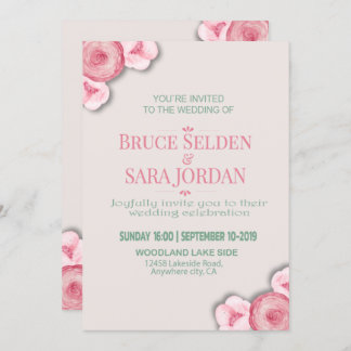 Affordable Floral Wedding Message Invitation