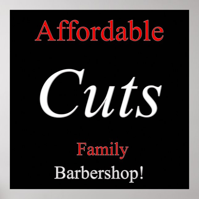 Affordable Haircut Sale Poster Matte (Front)