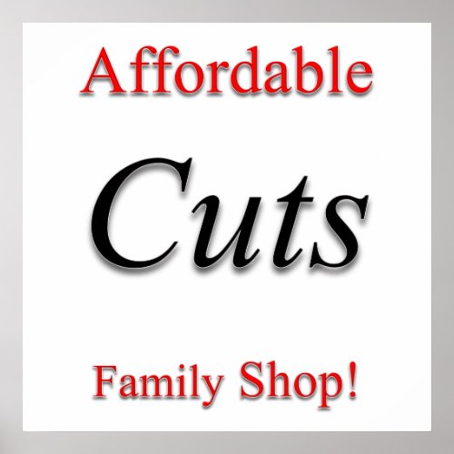 Affordable Haircut Sale Poster Matte