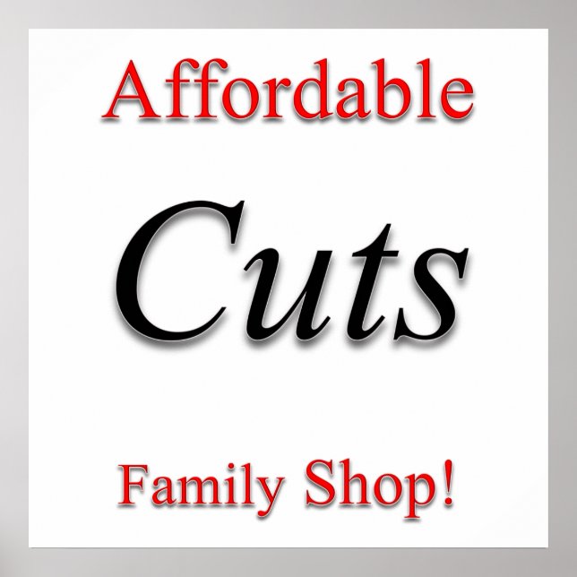 Affordable Haircut Sale Poster Matte (Front)