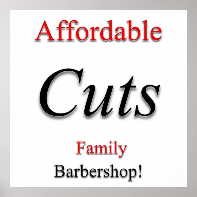 Affordable Haircut Sale Poster Matte (Front)