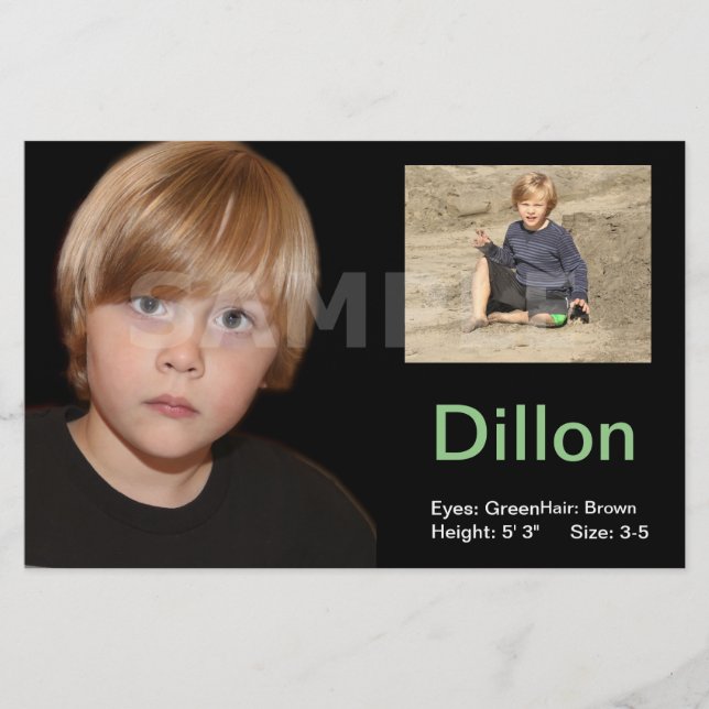 Affordable Model Comp Cards Kids Flyer (Front)