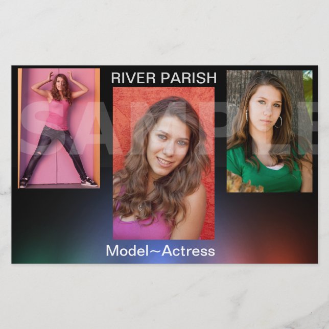 Affordable Model Headshot Comp Cards Zed Flyer (Front)