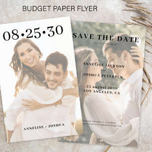 Affordable modern 2 photo wedding save the date flyer