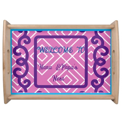Affordable pink welcome mat for budget_conscious  serving tray