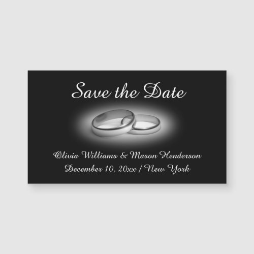 Affordable Save the Date Magnet in Black