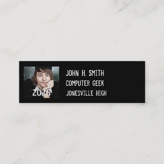 Affordable Senior Pictures Mini Business Card (Front)