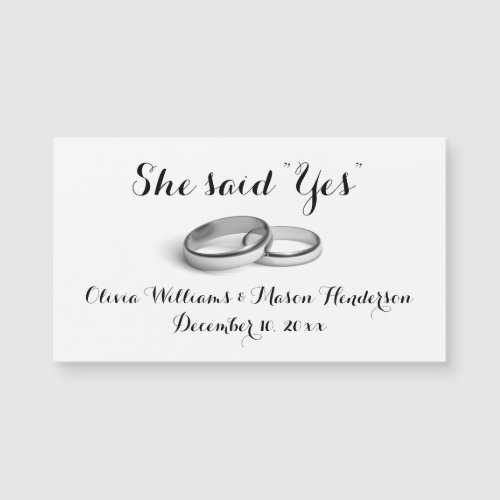 Affordable _ She said Yes Save the Date Magnet