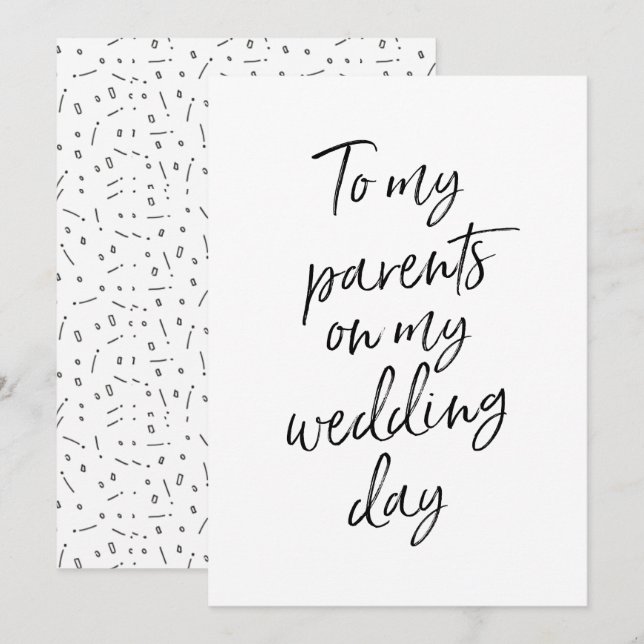 Affordable To my parents on my wedding day Invitation (Front/Back)