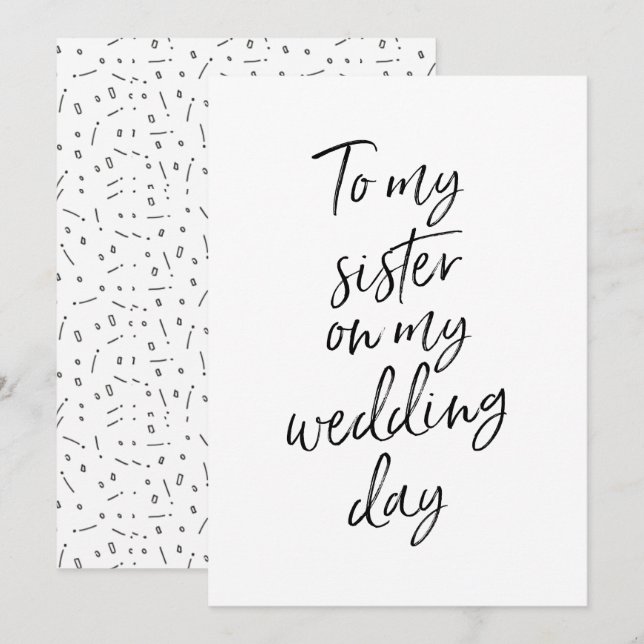 Affordable To my sister on my wedding day Invitation (Front/Back)