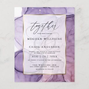 Affordable Wedding Chic Lavender Rose Abstract Ink