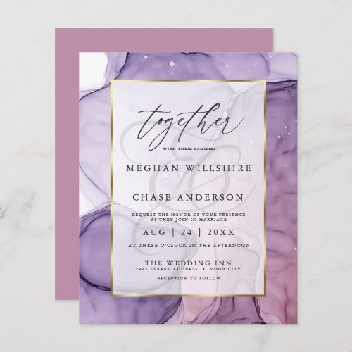 Affordable Wedding Chic Lavender Rose Abstract Ink