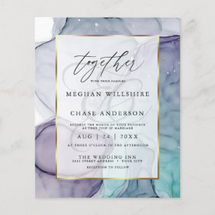 Affordable Wedding Plum and Teal  Abstract Ink