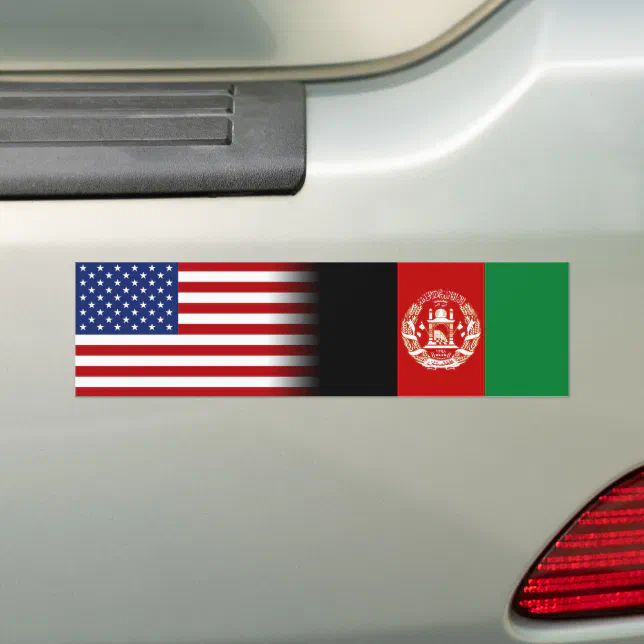 Taliban Sticker Afghan-American Afghanistan Flag US Flag Bumper Sticker | Zazzle