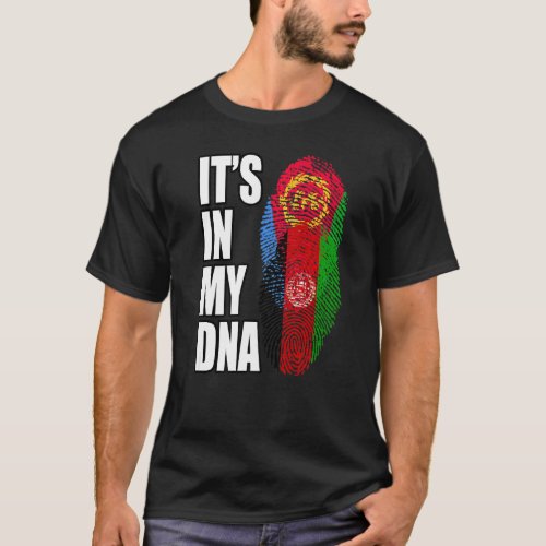 Afghan And Eritrean Mix Dna Flag Heritage T_Shirt