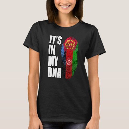 Afghan And Eritrean Mix Dna Flag Heritage T_Shirt