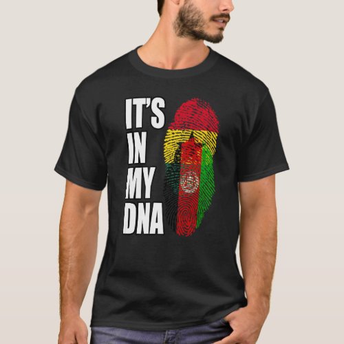 Afghan And Ghanaian Mix Dna Flag Heritage T_Shirt