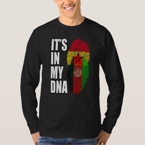 Afghan And Ghanaian Mix Dna Flag Heritage T_Shirt