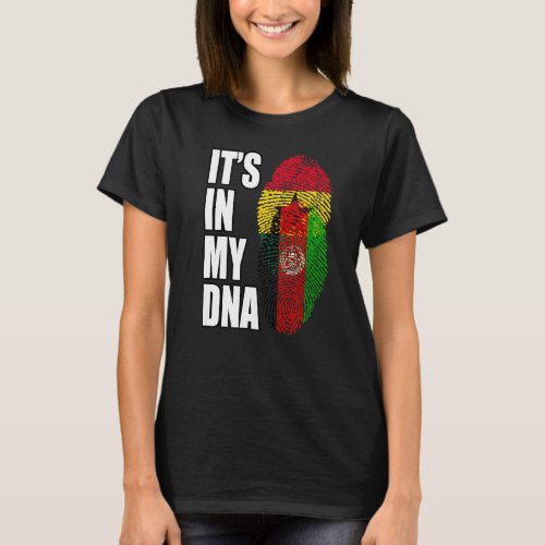 Afghan And Ghanaian Mix Dna Flag Heritage T_Shirt