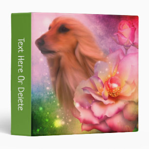 Afghan Dog And Roses Fantasy Art Personalized 3 Ring Binder