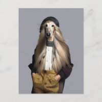Afghan dog blond hair in trousers