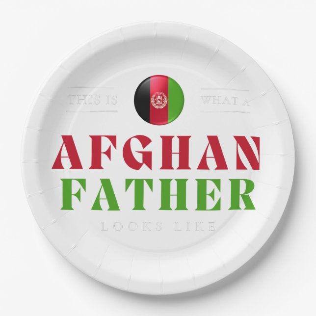 Afghan Father Looks Like Afghanistan Flag Fathers  Paper Plates (Front)