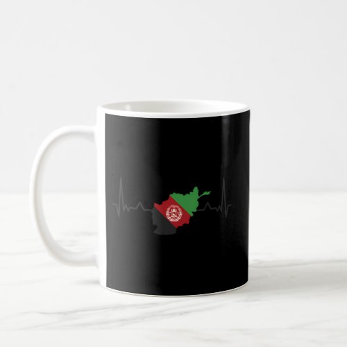 Afghan Flag Country Map Outline Heartbeat Afghanis Coffee Mug