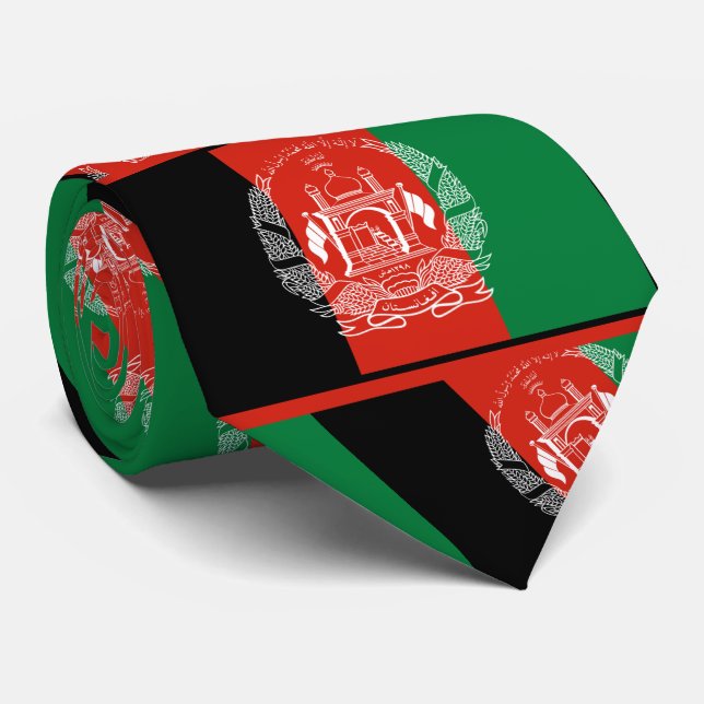 Afghan Flag, Flag of Afghanistan Neck Tie (Rolled)