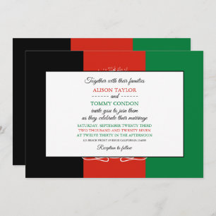 Afghan Flag, Flag of Afghanistan Wedding Invitation