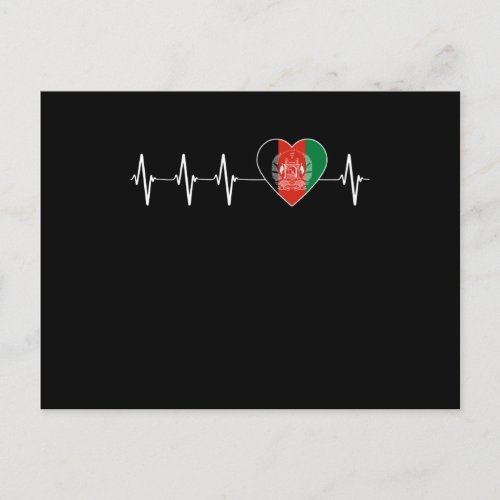 Afghan Heartbeat I Love Afghanistan Flag Heart Postcard