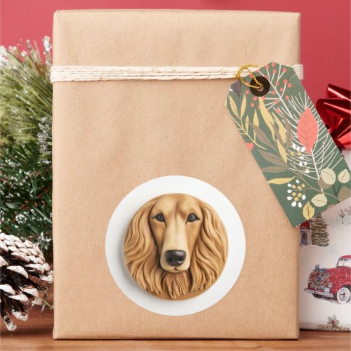 Afghan Hound 3D Inspired Classic Round Sticker