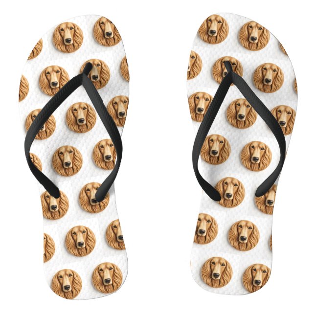 Afghan Hound 3D Inspired Flip Flops (Footbed)
