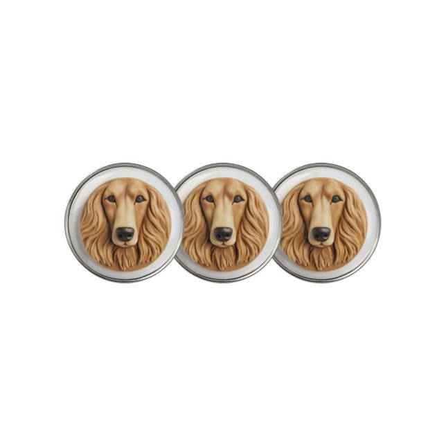 Afghan Hound 3D Inspired Golf Ball Marker (3 Up)