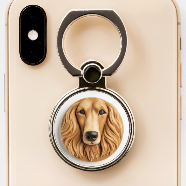 Afghan Hound 3D Inspired Phone Ring Stand (Close Up)