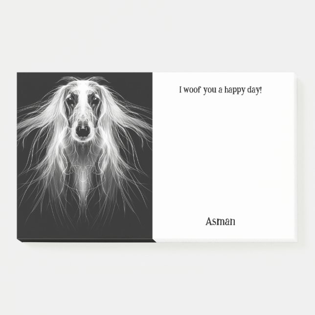 Afghan Hound Abstract Art Dog Name  Post-it Notes (Front)
