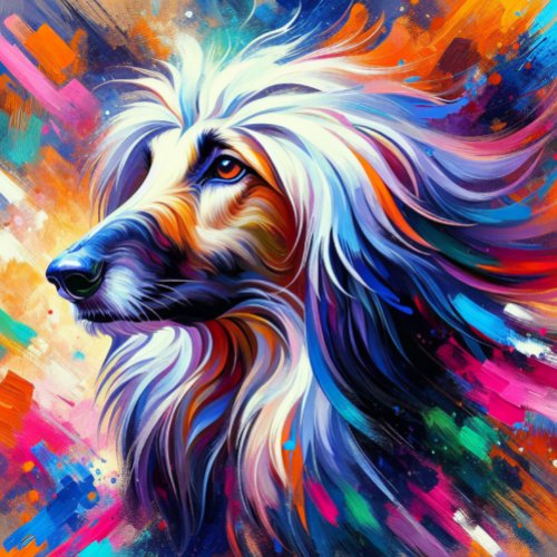 Afghan Hound Acrylic Print  Colorful  Vibrant Jigsaw Puzzle