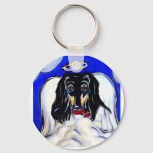 Afghan hound angel keychain