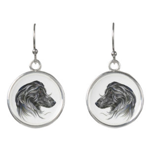 Afghan Hound Art Earrings