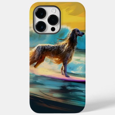 Afghan Hound Beach Surfing Painting  Case-Mate iPhone 14 Pro Max Case