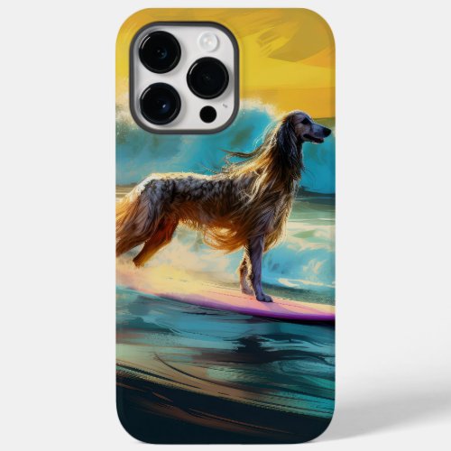 Afghan Hound Beach Surfing Painting  Case_Mate iPhone 14 Pro Max Case
