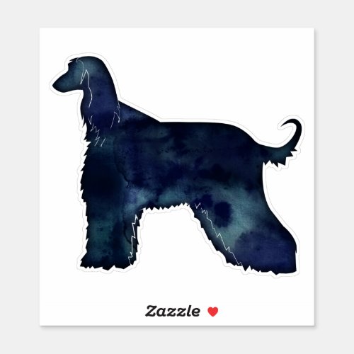 Afghan Hound Black Watercolor Silhouette Sticker