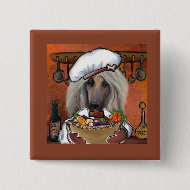 Afghan Hound        Button (Front)